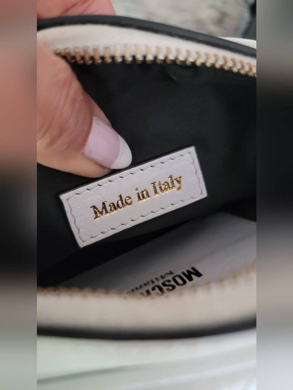Authentic Moschino Leather Mini, Crossbody Bag. - Picture 6 of 16